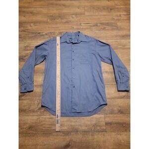 Perry Ellis Portfolio mens dress shirt Size M 34/35 Black Gray & White Pin...